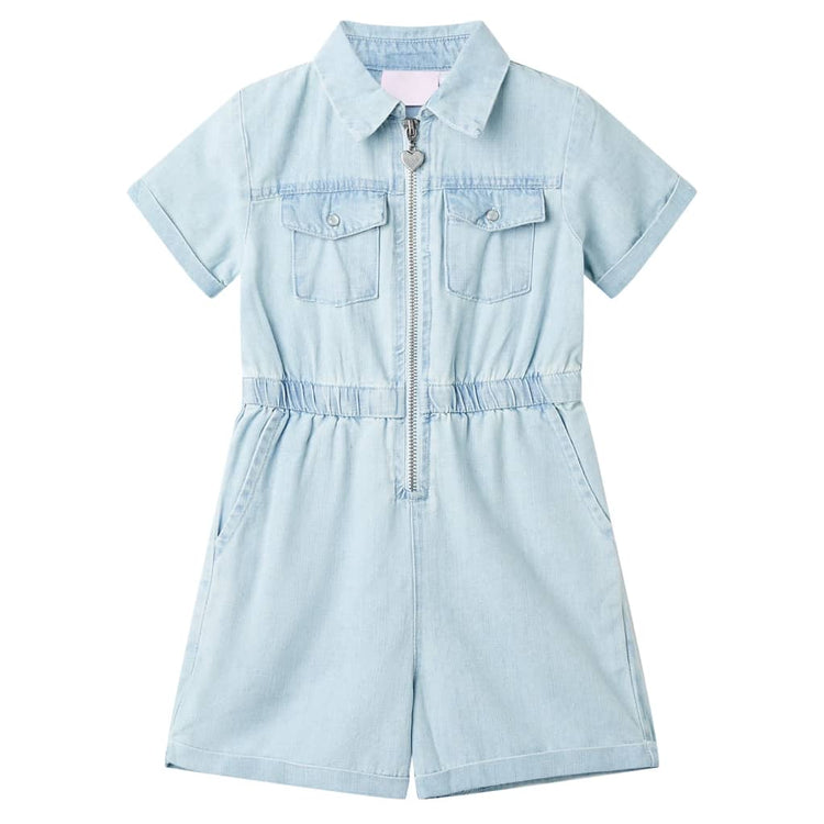 Vidaxl kinderonesie met korte mouwen 92 zachtblauw