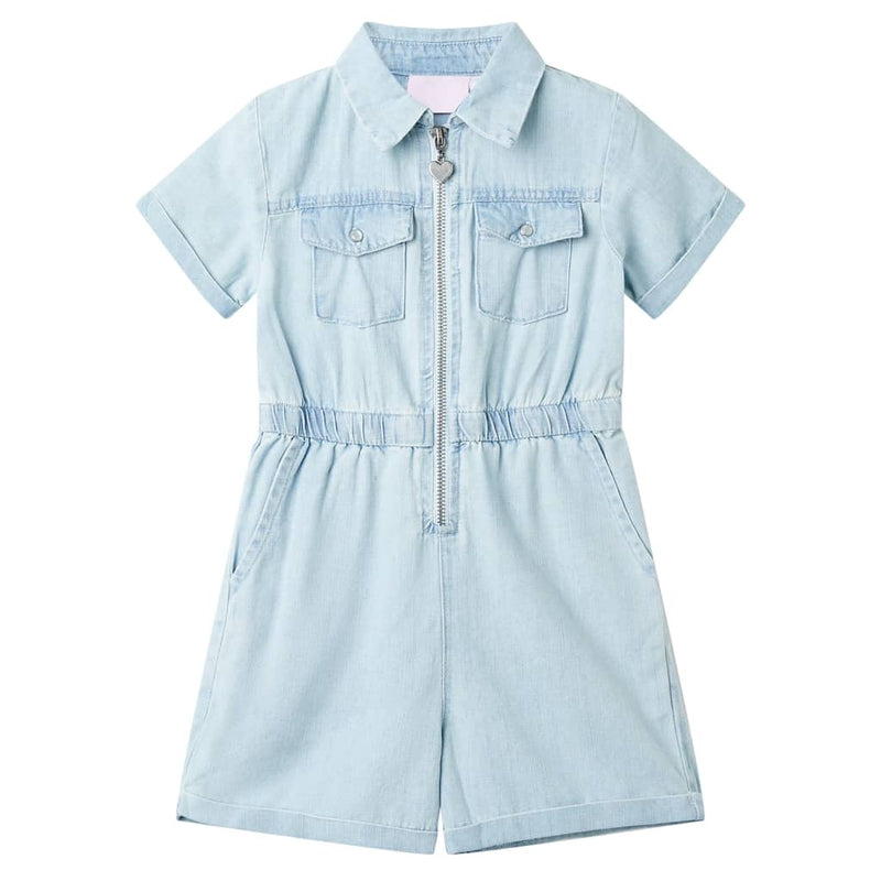 Vidaxl kinderonesie met korte mouwen 92 zachtblauw