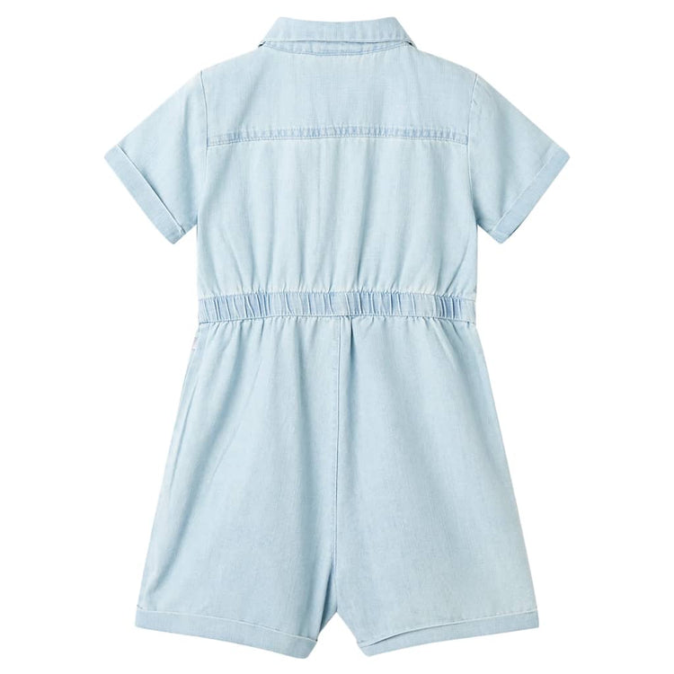 Vidaxl kinderonesie met korte mouwen 104 zachtblauw