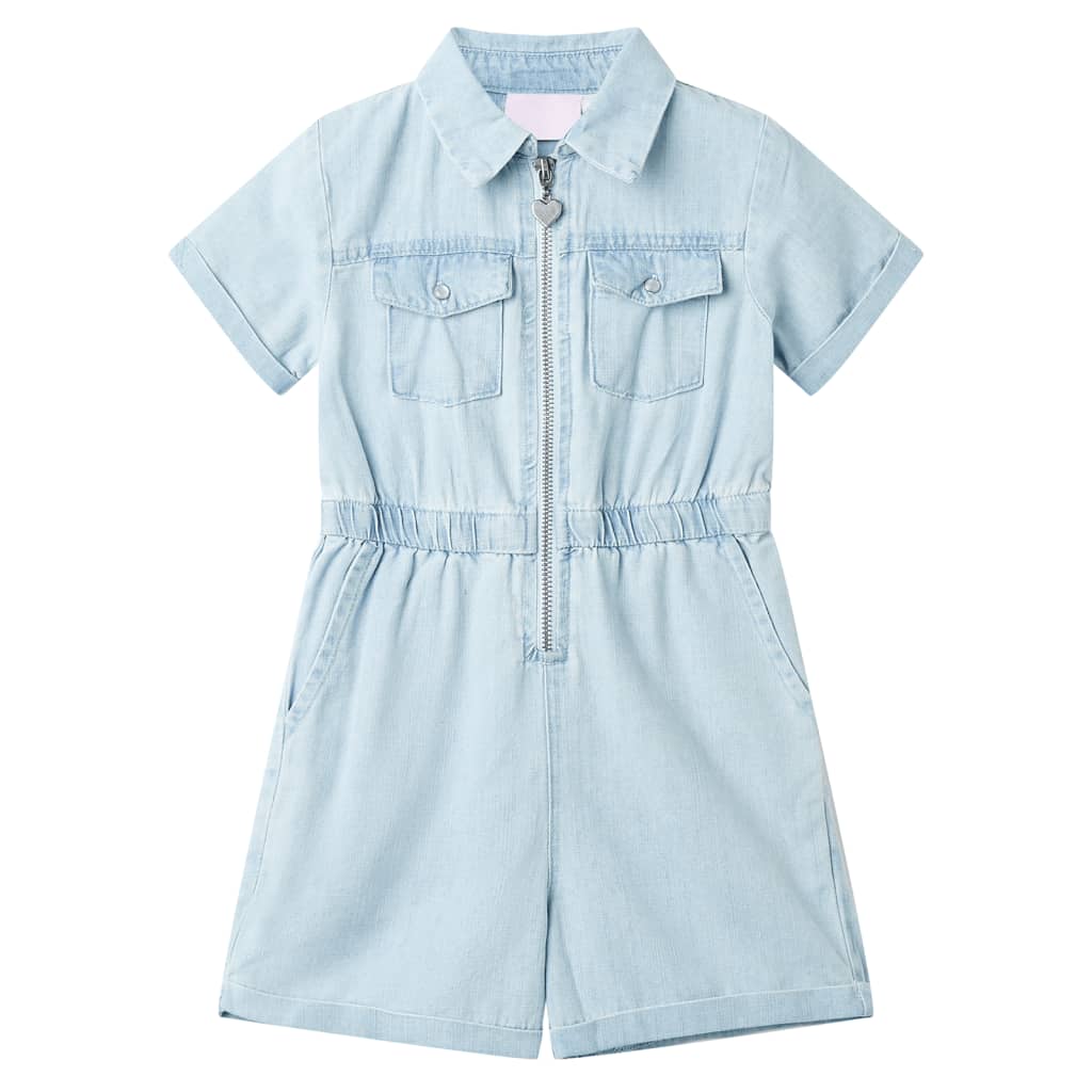 Vidaxl kinderonesie met korte mouwen 116 zachtblauw