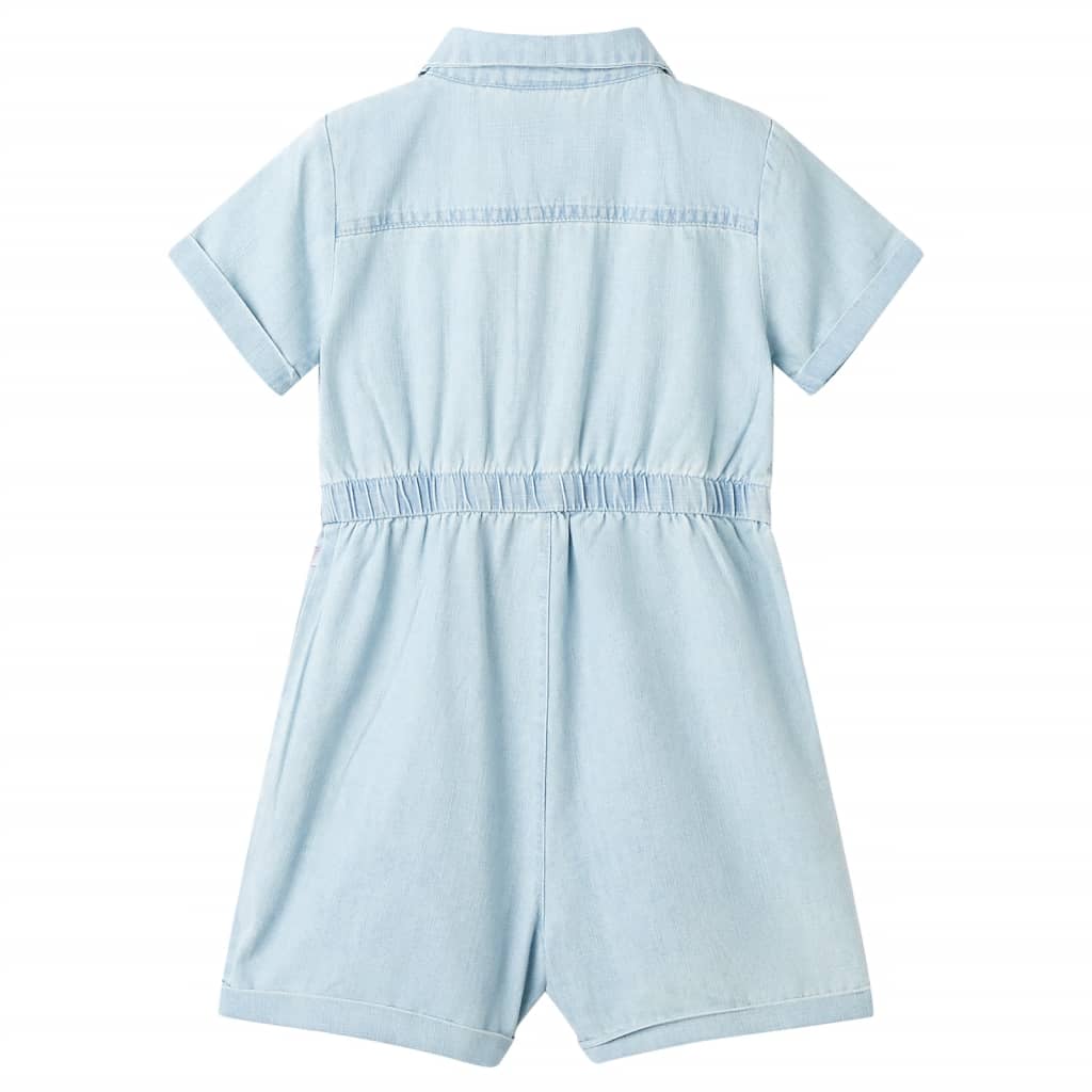 VidaXL Kinderonesie met korte mouwen 128 zachtblauw