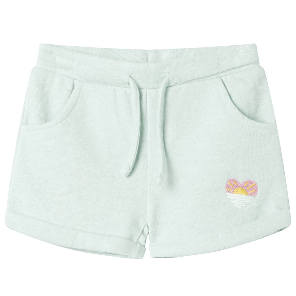 VidaXL Kindershorts met trekkoord 92 gemengd lichtmintkleurig