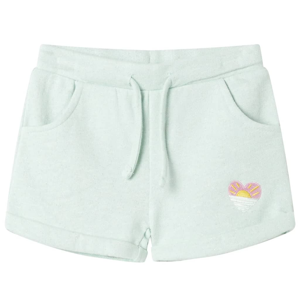 VidaXL Kindershorts met trekkoord 128 gemengd lichtmintkleurig