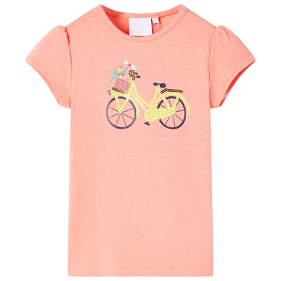 VidaXL Kindershirt 92 neonkoraalkleurig