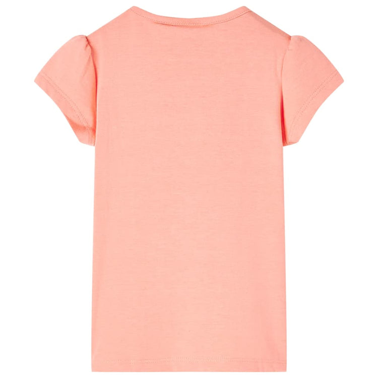 VidaXL Kindershirt 92 neonkoraalkleurig