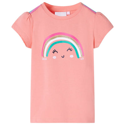 VidaXL Kindershirt 116 lichtkoraalkleurig