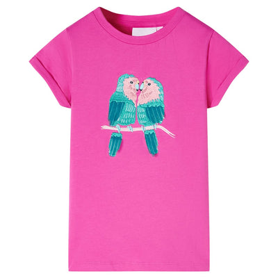 VidaXL Kindershirt 128 donkerroze