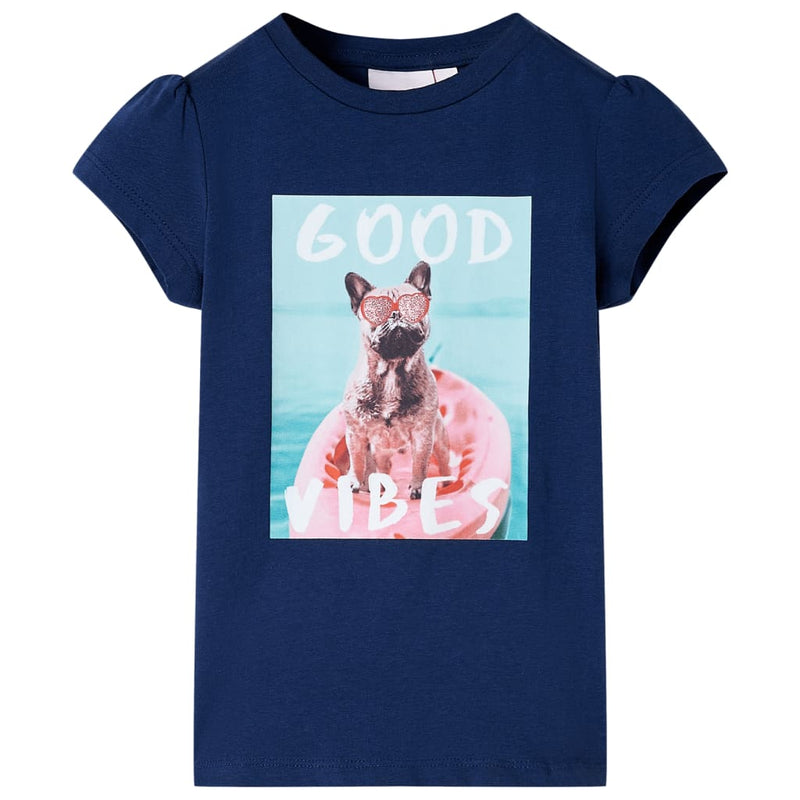 VidaXL Kindershirt 92 marineblauw