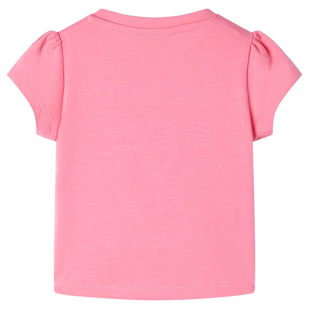 VidaXL Kindershirt 92 fluorescerend felroze