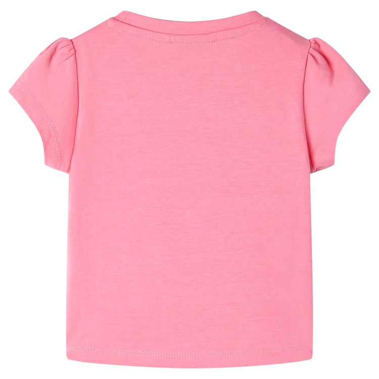VidaXL Kindershirt 128 fluorescerend felroze