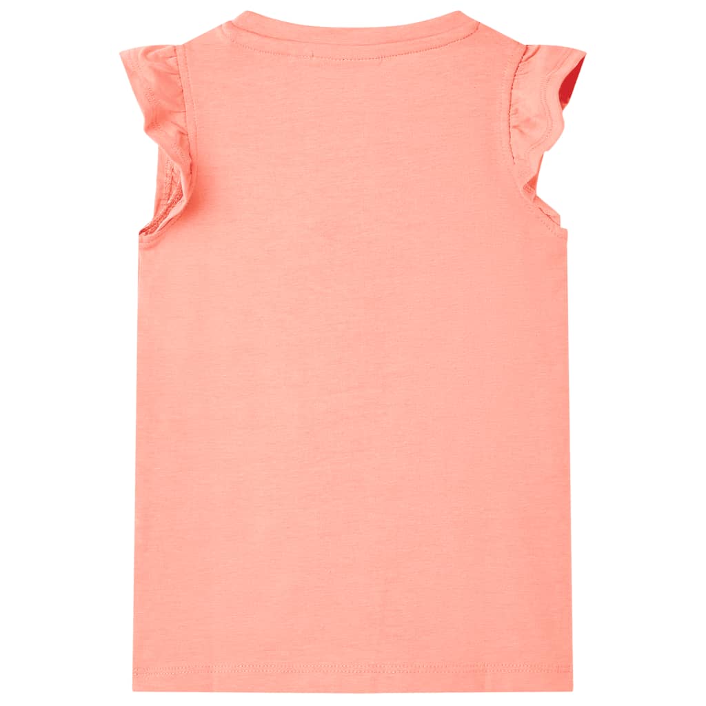 VidaXL Kindershirt 128 neonkoraal