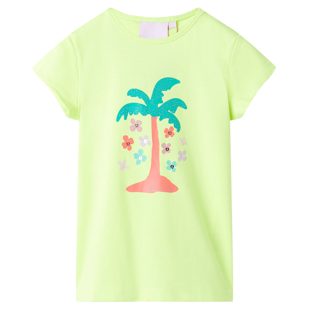 VidaXL Kindershirt 92 fluorescerend geel