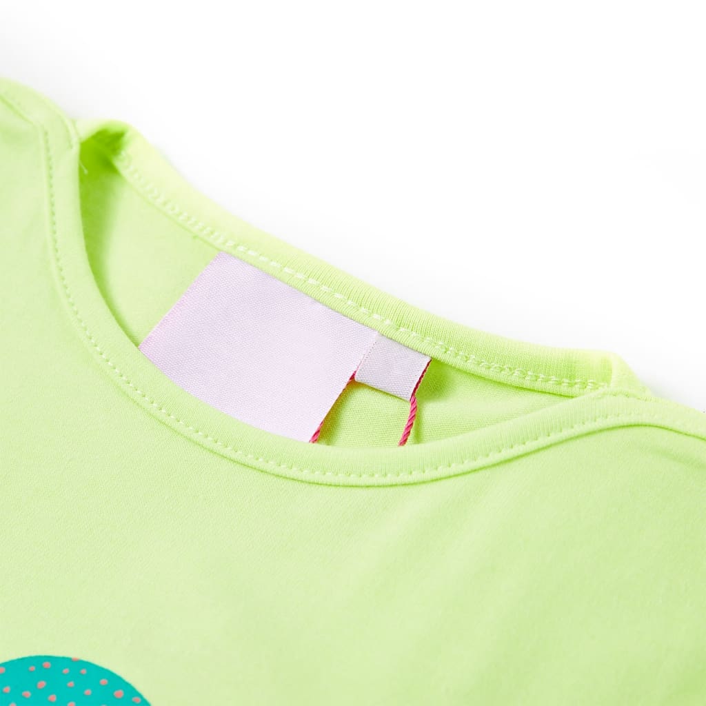 VidaXL Kindershirt 92 fluorescerend geel