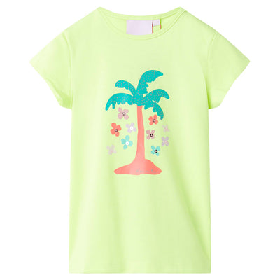 VidaXL Kindershirt 104 fluorescerend geel