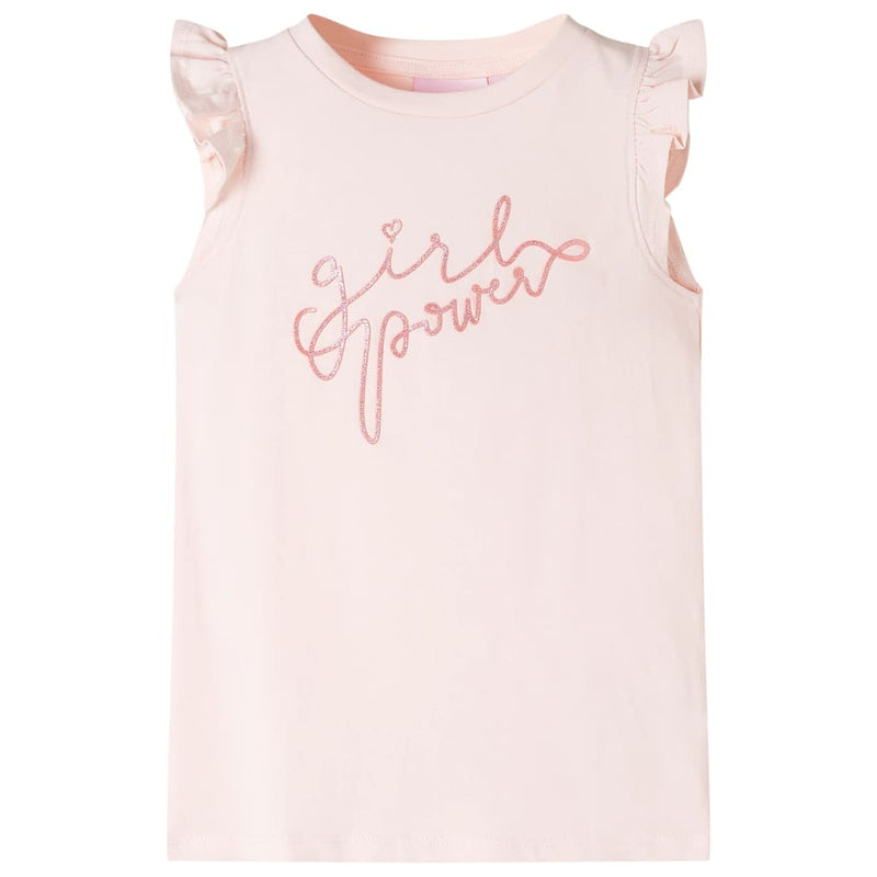 VidaXL Kindershirt met ruches aan de mouwen 116 zachtroze