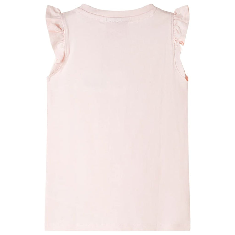 VidaXL Kindershirt met ruches aan de mouwen 128 zachtroze