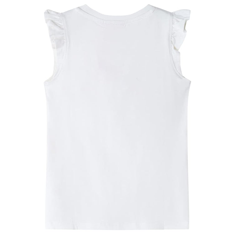 VidaXL Kindershirt met ruches aan de mouwen 116 ecru