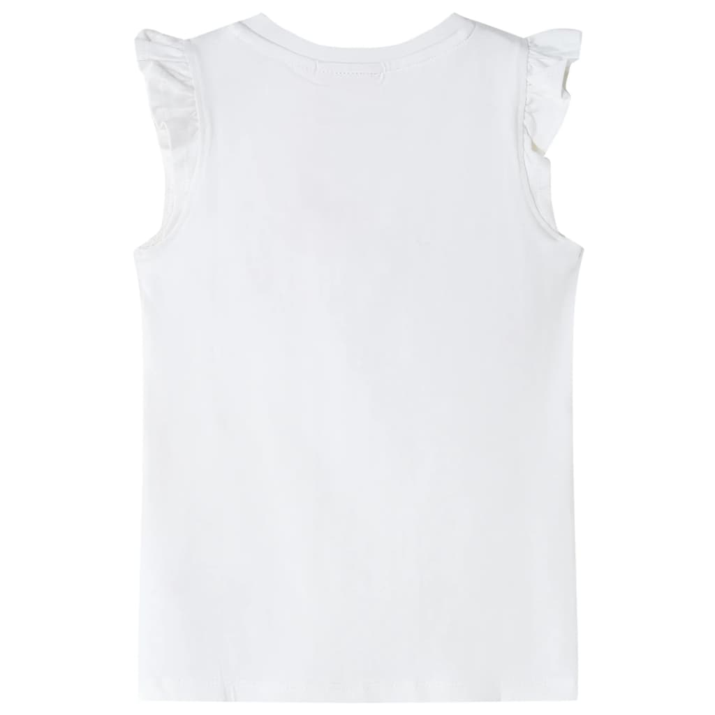 VidaXL Kindershirt met ruches aan de mouwen 128 ecru