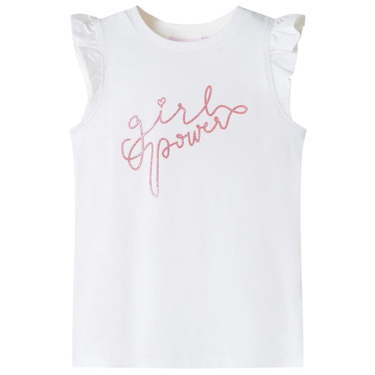 Vidaxl kindershirt met ruches aan de mouwen 140 ecru