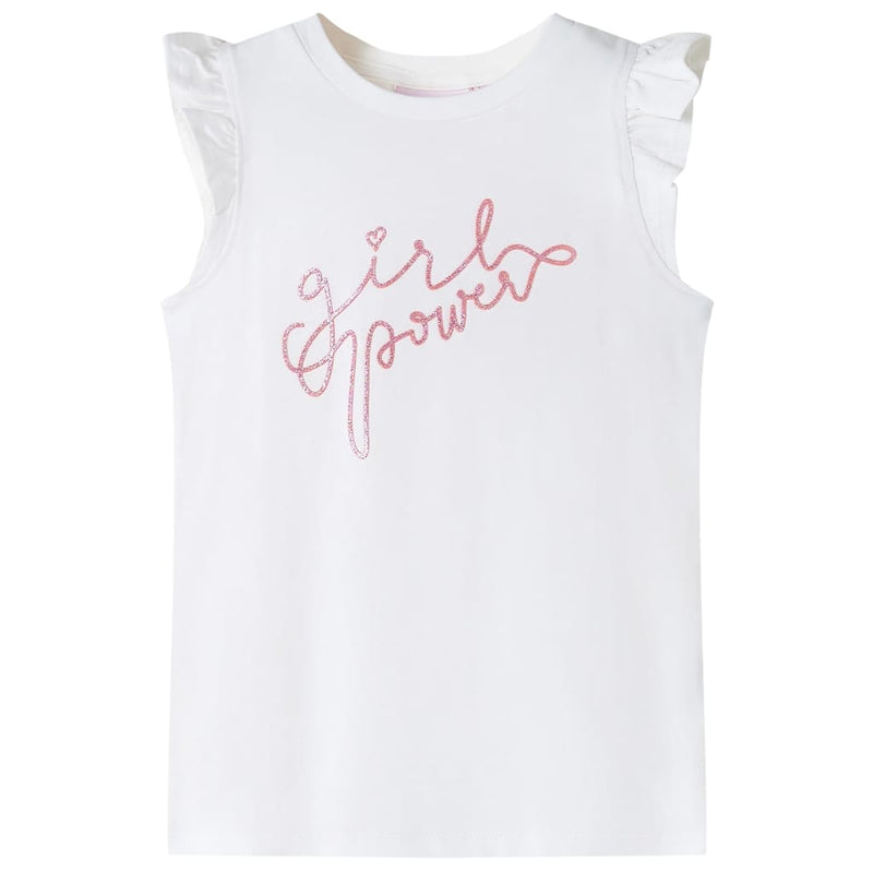 Vidaxl kindershirt met ruches aan de mouwen 140 ecru