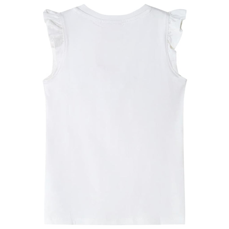 Vidaxl kindershirt met ruches aan de mouwen 140 ecru