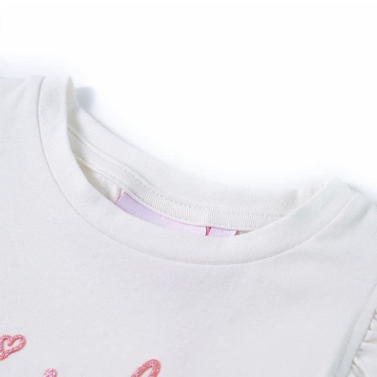 Vidaxl kindershirt met ruches aan de mouwen 140 ecru