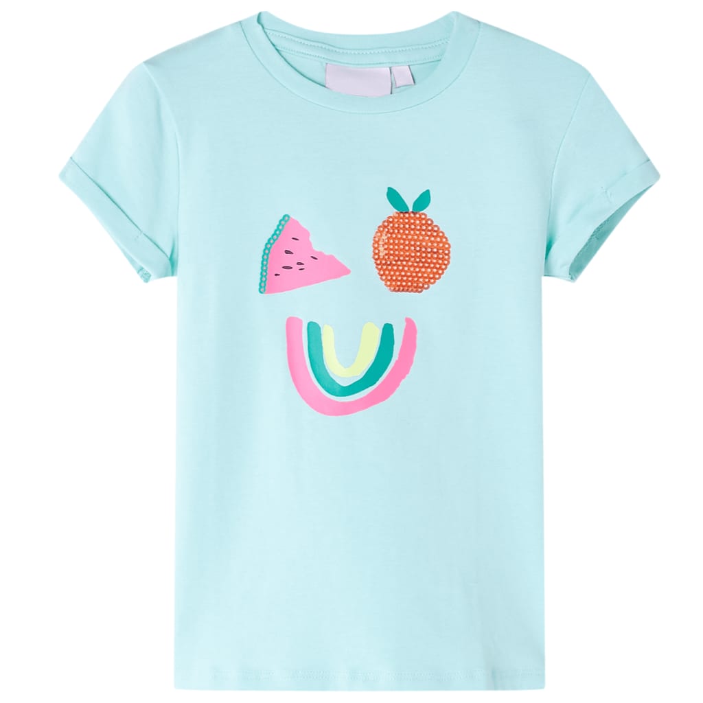 Vidaxl kindershirt 116 lichtzeeblauw