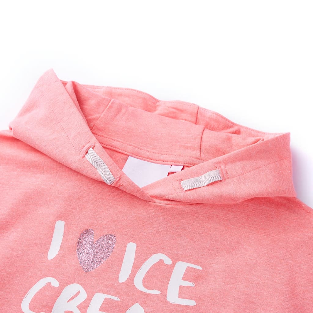 Vidaxl kindertrui met capuchon 116 felroze