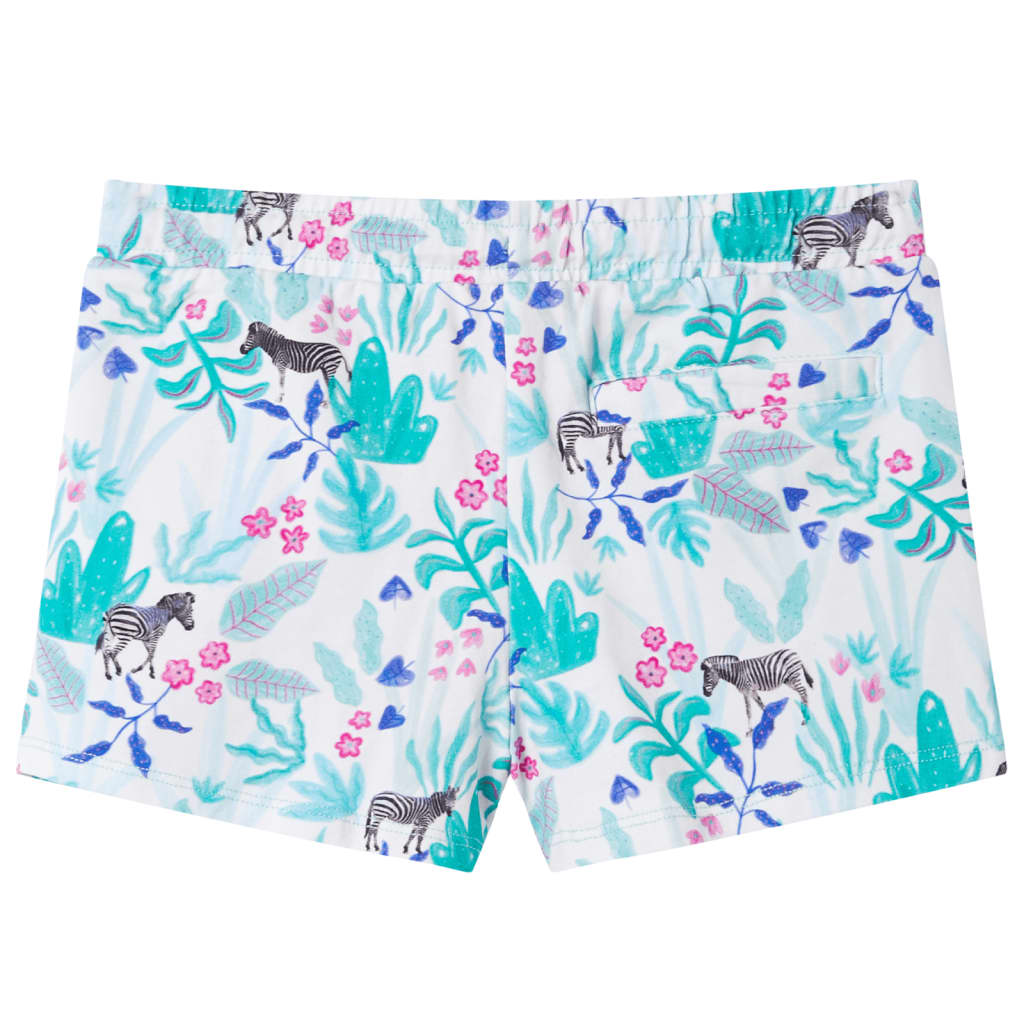 VidaXL Kindershorts met trekkoord 116 ecru en donkermint