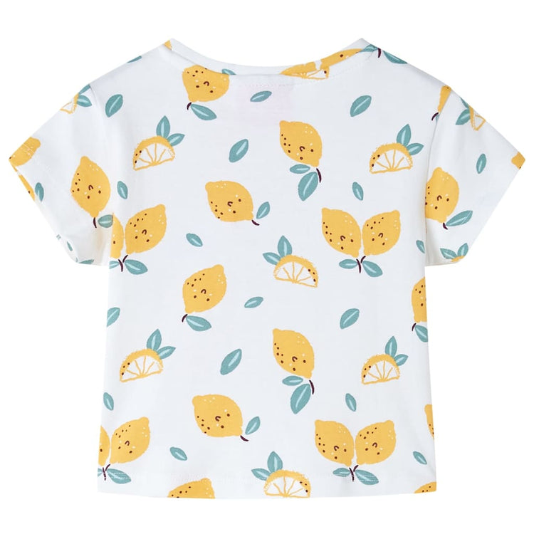 Vidaxl kindershirt met knoop in de zoom 128 ecru
