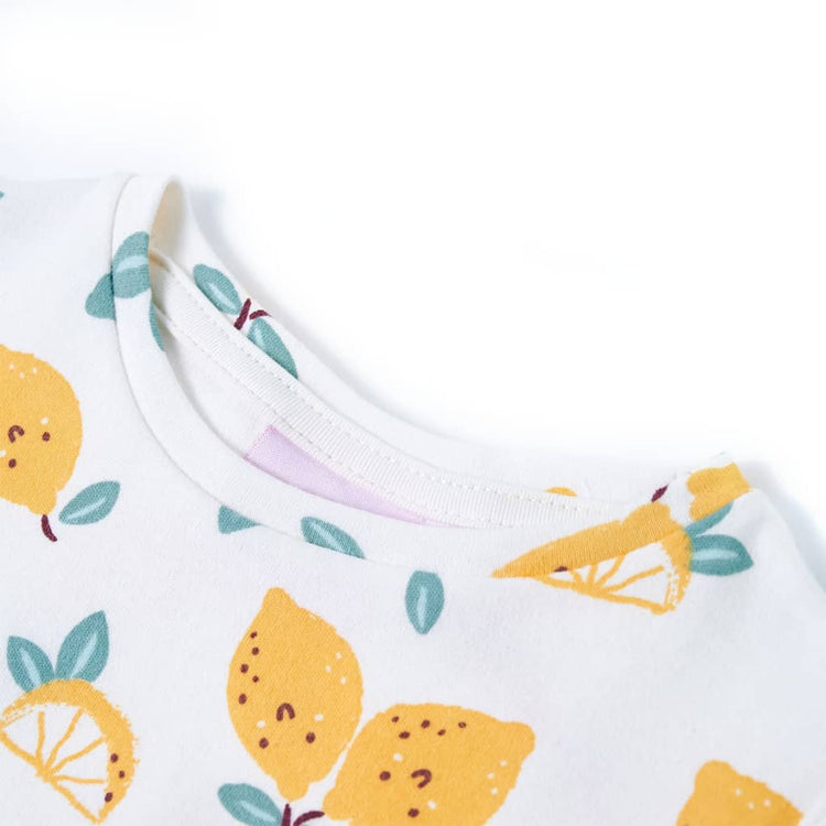 Vidaxl kindershirt met knoop in de zoom 128 ecru