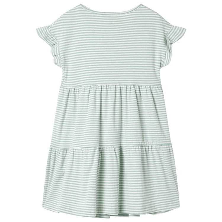 Vidaxl kinderjurk met ruches aan de mouwen 92 mintkleurig