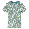 VidaXL Kindershirt 92 ecru en donkerklimopgroen