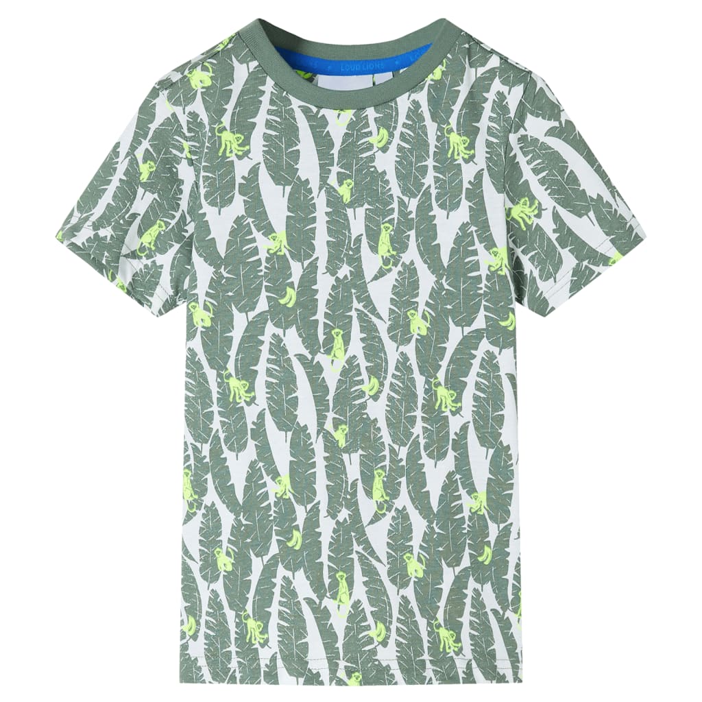 VidaXL Kindershirt 92 ecru en donkerklimopgroen