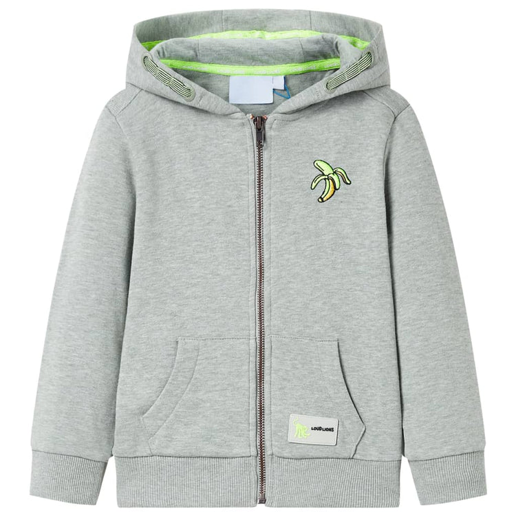 Vidaxl kindervest met capuchon en rits 104 gemêleerd lichtkaki