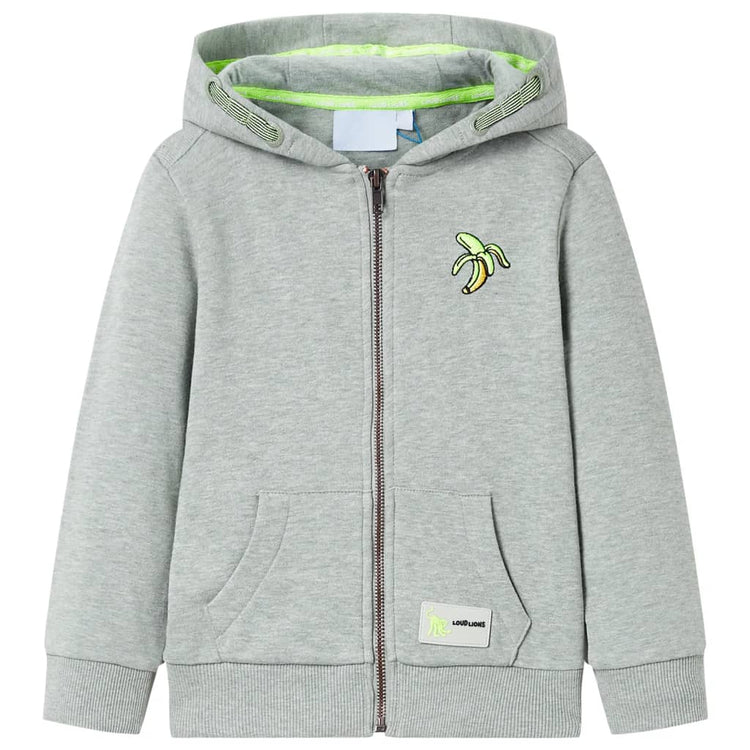 Vidaxl kindervest met capuchon en rits 116 gemêleerd lichtkaki
