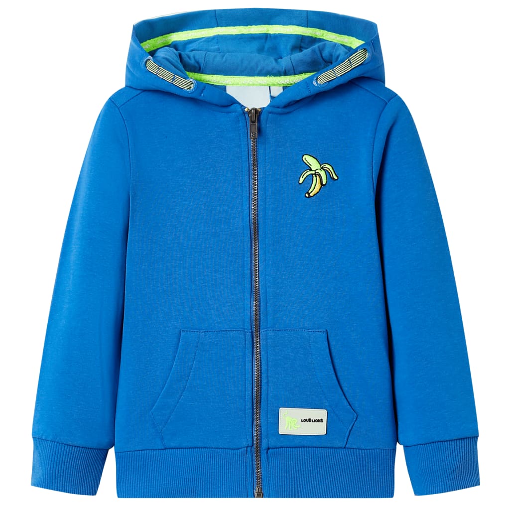 VidaXL Kindervest met capuchon en rits 92 blauw