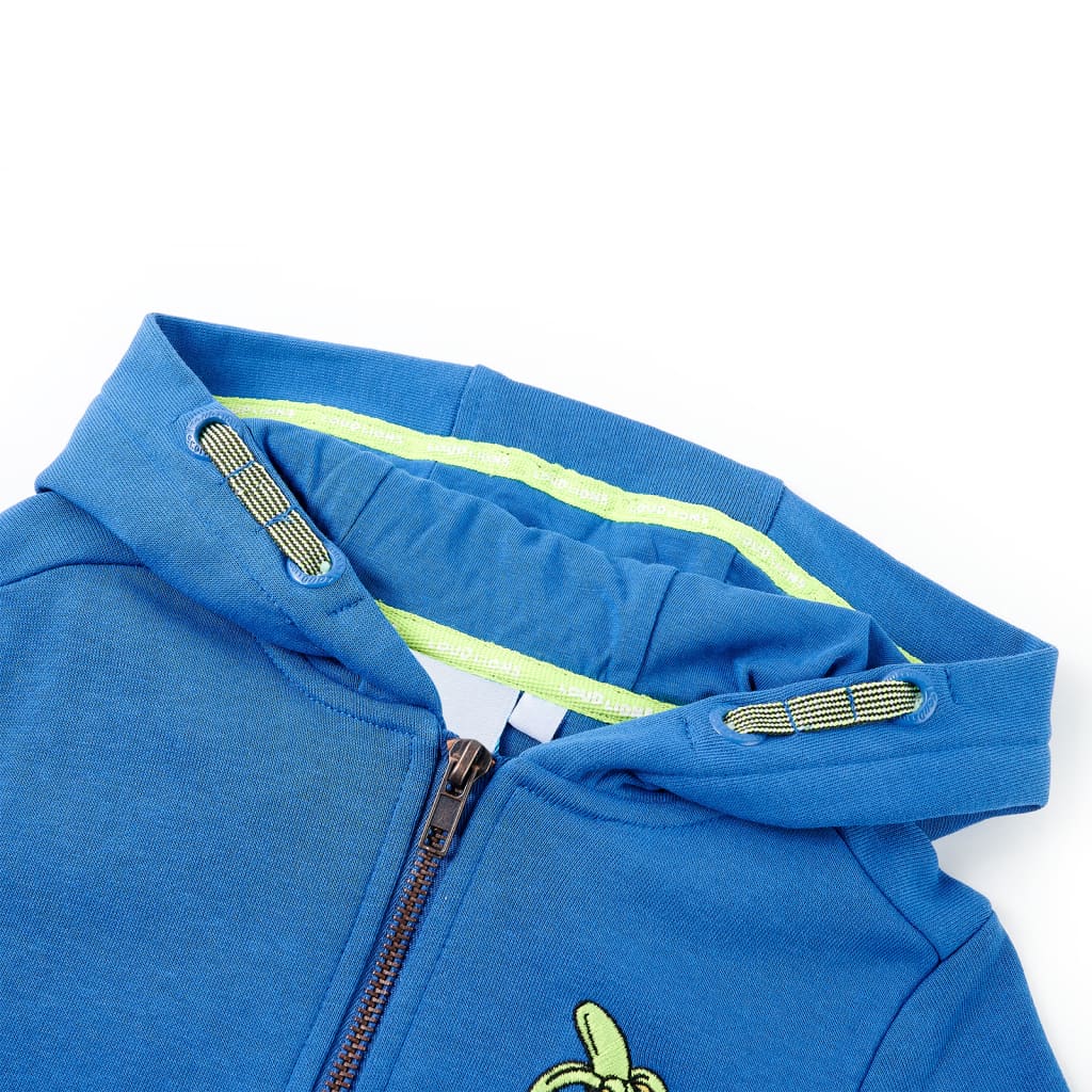 VidaXL Kindervest met capuchon en rits 92 blauw