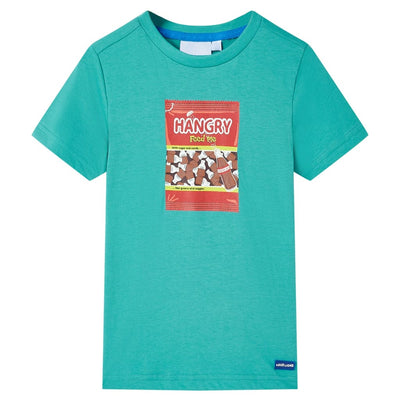 VidaXL Kindershirt met korte mouwen 92 donkermintkleurig