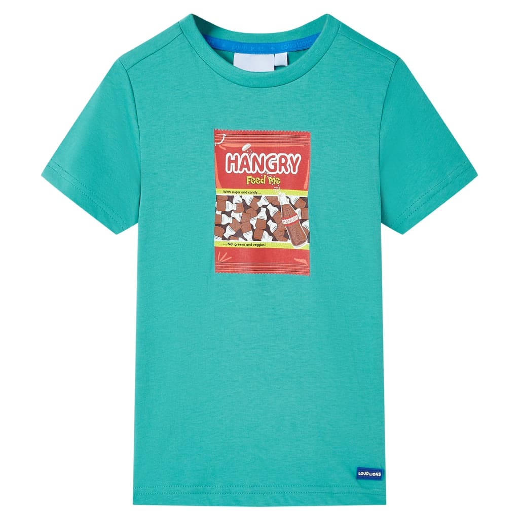 VidaXL Kindershirt met korte mouwen 116 donkermintkleurig