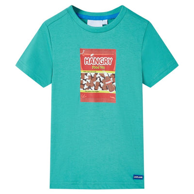 VidaXL Kindershirt met korte mouwen 116 donkermintkleurig