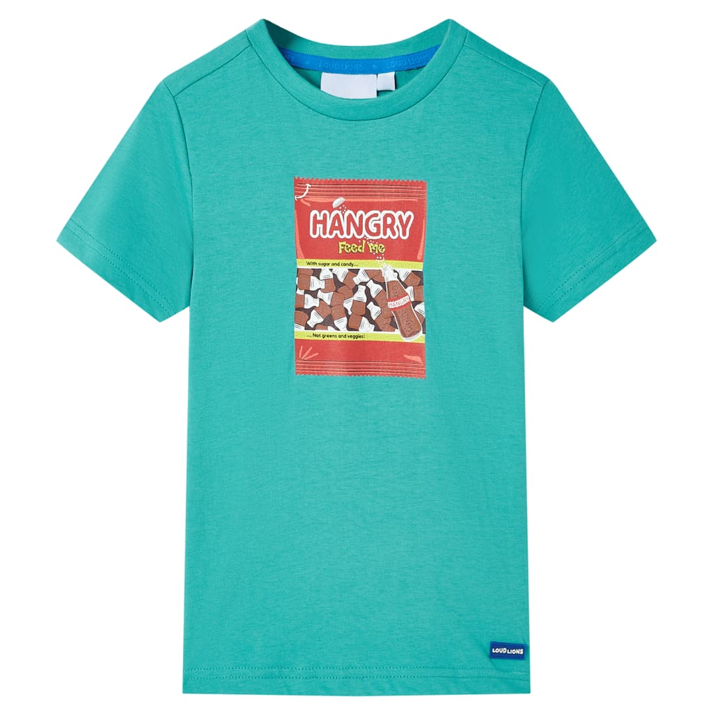 VidaXL Kindershirt met korte mouwen 128 donkermintkleurig