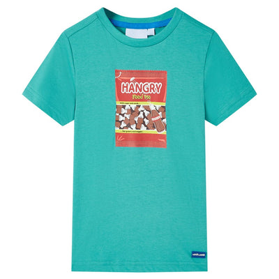 VidaXL Kindershirt met korte mouwen 128 donkermintkleurig