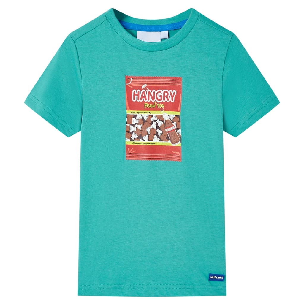 VidaXL Kindershirt met korte mouwen 140 donkermintkleurig