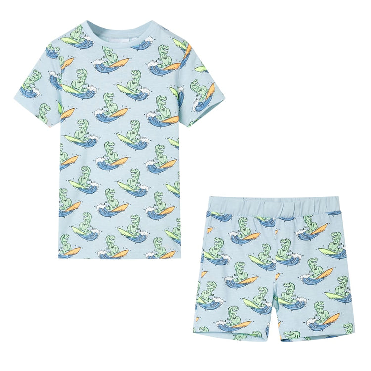 Vidaxl kinderpyjama met korte mouwen 104 lichtblauw