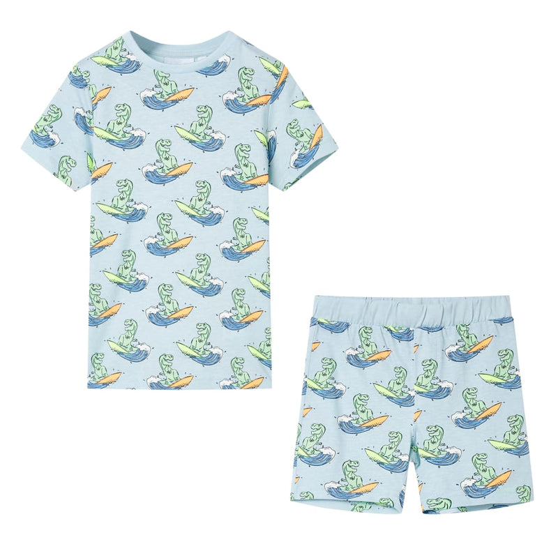 Vidaxl kinderpyjama met korte mouwen 116 lichtblauw