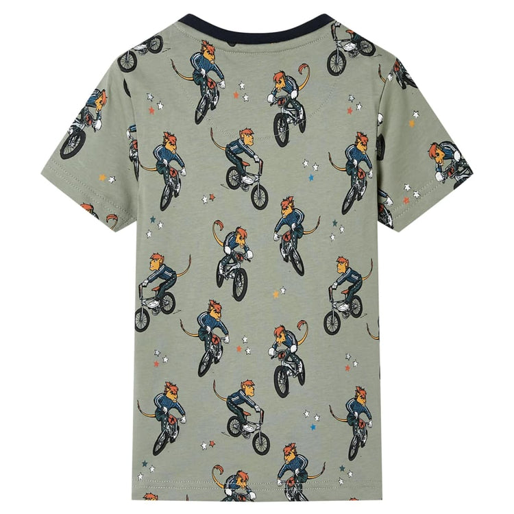 Vidaxl kinderpyjama met korte mouwen 104 lichtkaki