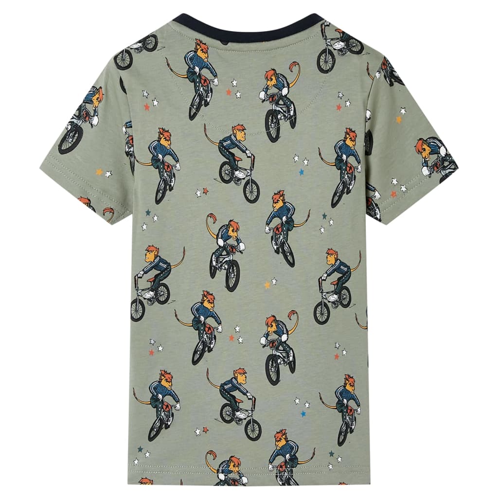 Vidaxl kinderpyjama met korte mouwen 128 lichtkaki