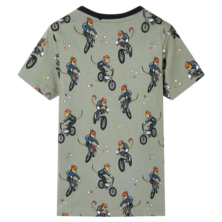 Vidaxl kinderpyjama met korte mouwen 128 lichtkaki