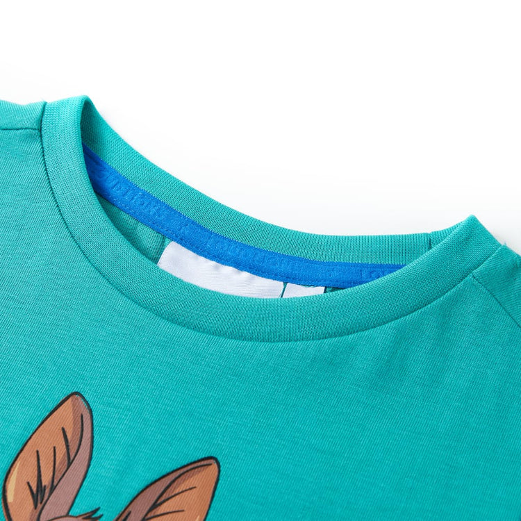VidaXL Kindershirt met korte mouwen 92 donkermintkleurig